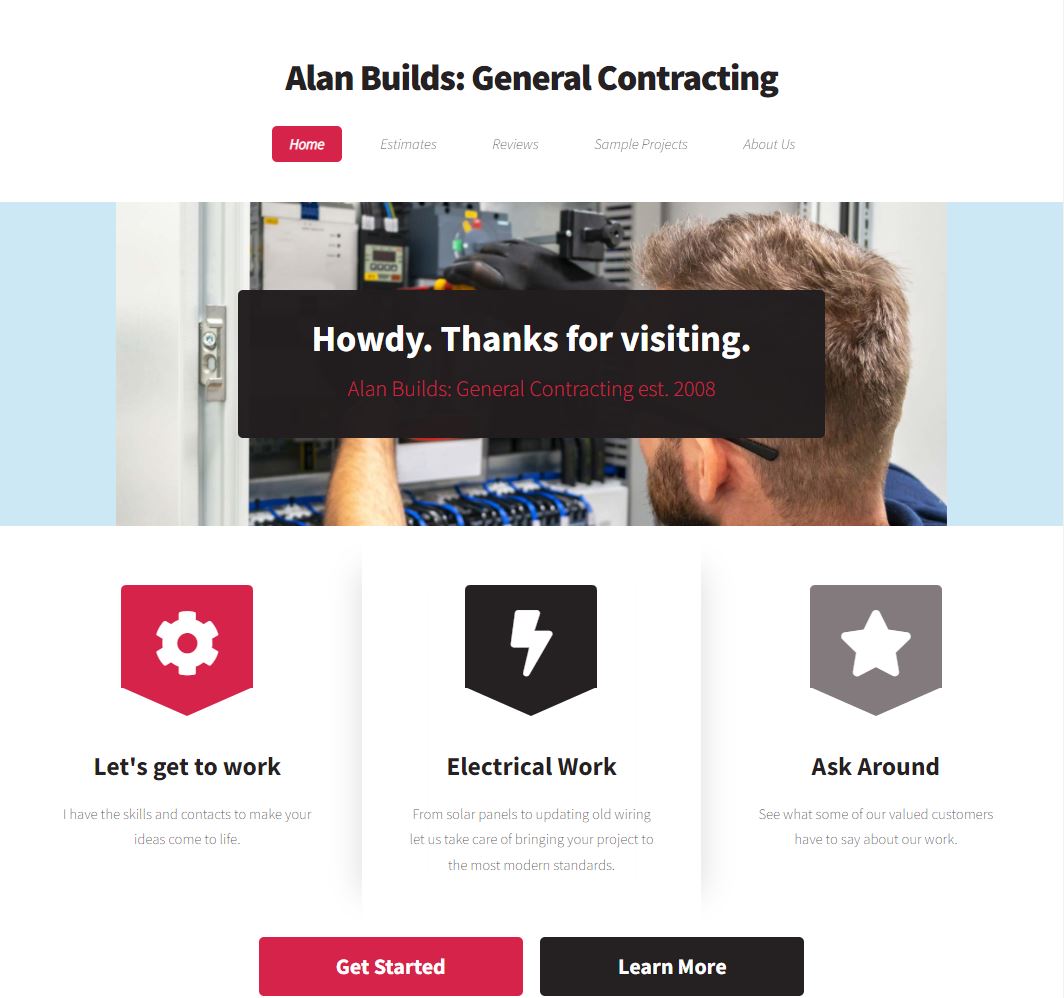 website for general contractor